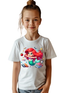 Tricou din bumbac 100% pentru copii, Ariel, Back To School, scoala, educatie, aventura, personaje