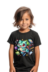 Tricou din bumbac 100% pentru copii, Bulbasaur, Back To School, scoala, educatie, joaca, personaje - Img 2
