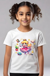 Tricou din bumbac 100% pentru copii, Printesa Peach, Back To School, scoala, educatie, magie, personaje - Img 3