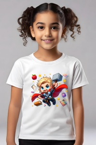 Tricou din bumbac 100% pentru copii, Thor, Back To School, scoala, educatie, eroi, personaje - Img 3