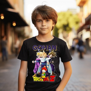 Tricou din bumbac, personalizat haios pentru copii cu Gohan Dragon Ball Z - cadou - Img 2
