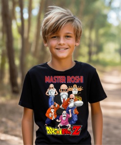 Tricou din bumbac, personalizat haios pentru copii cu Master Roshi Dragon Ball Z - cadou - Img 2