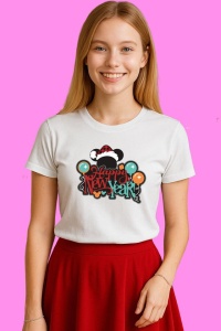 Tricou Disney Happy New Year Mickey, din bumbac 100%, tricou alb, Copii | Dama | Barbat - Img 3