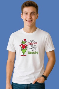Tricou Dna-Test-100-That-Grinch, din bumbac 100%, tricou alb, Copii | Dama | Barbat - Img 2