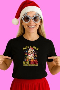 Tricou Dog Lover Christmas Man, din bumbac 100% Copii | Dama | Barbat - Img 3