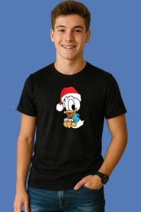 Tricou Donald Cu Caciula Rosie Dragut, din bumbac 100% Copii | Dama | Barbat - Img 2