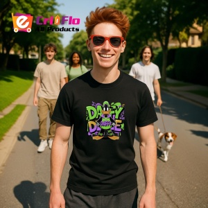 Tricou Donald dope style cu lant si pantaloni largi Copii | Dama | Barbat, negru - Img 4