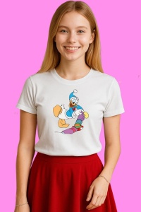 Tricou Donald In Pijama Craciun, din bumbac 100%, tricou alb, Copii | Dama | Barbat - Img 3
