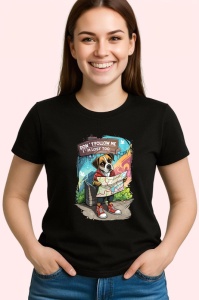 Tricou Dont Follow Me Lost Too Caine Haine, Copii | Dama | Barbat, culoare negru