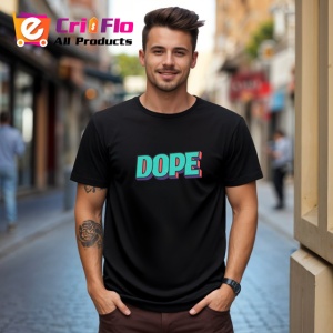 Tricou Dope Text Turcoaz Umbra Roz V2, din bumbac 100%, tricou negru Copii | Dama | Barbat - Img 5