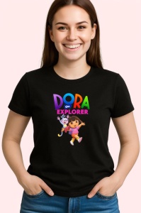Tricou Dora exploratoarea fetita curajoasa in aventuri educative alaturi de boots, Copii | Dama | Barbat , tricou negru - Img 3