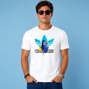 Tricou Dory Nemo Logo Paint Splash Albastru Urban Fish Design, din bumbac 100% Copii | Dama | Barbat - Img 2