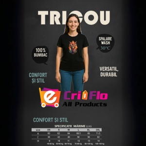 Tricou Dragon Rosu Portocaliu Stil Poligonal, Copii | Dama | Barbat, culoare negru - Img 11