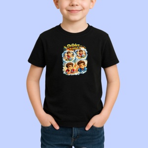 Tricou Driblez Tot Ce Prind Copii Fotbalisti, din bumbac 100%, tricou negru Copii | Dama | Barbat
