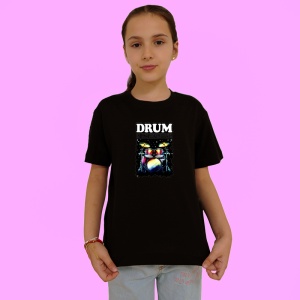 Tricou Drum Is My Superpower Set Tobe, Copii | Dama | Barbat, culoare negru - Img 3
