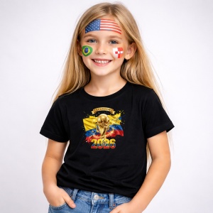 Tricou Ecuador World Cup 2026 Fifa V2, din bumbac 100%, tricou negru, Copii | Dama | Barbat - Img 2