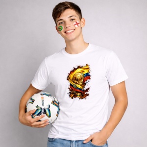 Tricou Ecuador World Cup Fifa 2026, din bumbac 100%, tricou alb, Copii | Dama | Barbat - Img 3