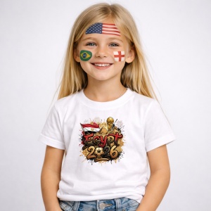 Tricou Egypt World Cup 2026 Fifa, din bumbac 100%, tricou alb, Copii | Dama | Barbat - Img 2