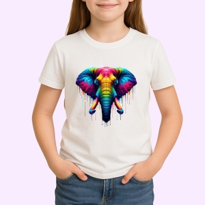 Tricou Elefant artistic culori intense simbol memorie si forta Copii | Dama | Barbat - Img 3