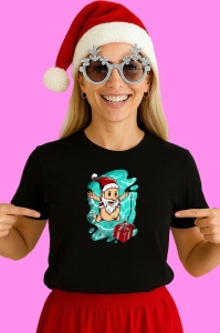 Tricou Elf With Gift, din bumbac 100% Copii | Dama | Barbat