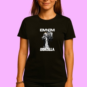 Tricou Eminem alb negru casetofon, muzica INDIE, Dama | Barbat | Copii, Culoare Negru
