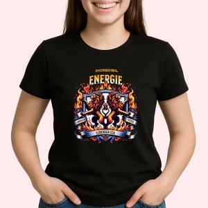 Tricou Energia leului , elibereaza energia Negru, Copii | Dama | Barbat