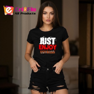 Tricou Enjoy This Life Font Rosu Stil Horror V1, din bumbac 100%, tricou negru Copii | Dama | Barbat - Img 7