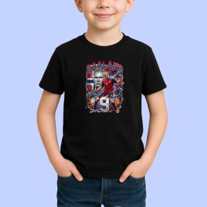 Tricou Erling Haaland Norvegia Masina De Goluri Fotbal, din bumbac 100%, tricou negru Copii | Dama | Barbat - Img 2