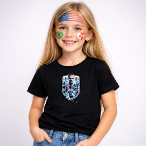 Tricou Erling Haaland Norway World Cup Fifa 2026, din bumbac 100%, tricou negru, Copii | Dama | Barbat - Img 2