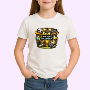 Tricou Eroul Care Nu Da Gres Trofeu Fotbal, din bumbac 100% , tricou alb pentru Copii | Dama | Barbat - Img 2