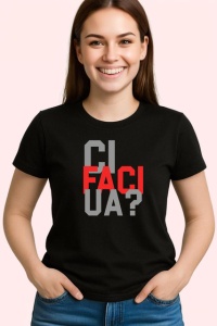Tricou Faci Mesaj Amuzant Text Rosu Negru, din bumbac 100%, tricou negru Copii | Dama | Barbat