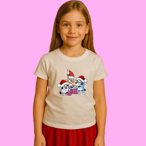 Tricou Familie Bluey Craciun Cadouri, din bumbac 100%, tricou alb, Copii | Dama | Barbat - Img 2