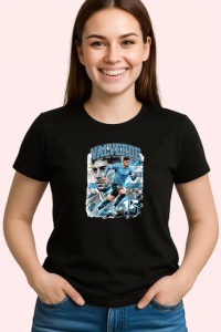 Tricou Federico Valverde Uruguay Mijlocas Fotbal, din bumbac 100%, tricou negru Copii | Dama | Barbat - Img 3