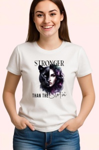 Tricou Femeie puternica cu pantera neagra mesaj motivational stronger than the storm Copii | Dama | Barbat Barbat - Img 3