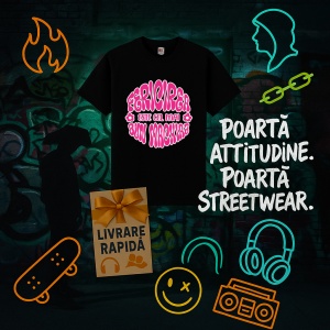 Tricou Fericirea este cel mai bun machiaj Negru, Copii | Dama | Barbat - Img 13