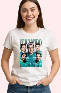 Tricou Fernando Alonso Colaj Cu Fete Multiple Echipa Aston Martin Formula 1, Copii | Dama | Barbat - Img 4