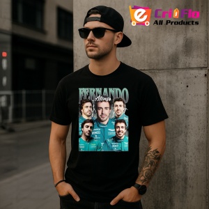 Tricou Fernando Alonso Colaj Cu Fete Multiple Echipa Aston Martin Formula 1, Copii | Dama | Barbat - Img 9