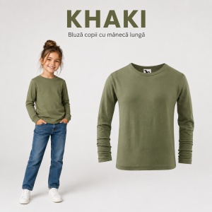 Tricou Fete Mânecă Lungă din Bumbac 100% bluza simpla copii - Img 14