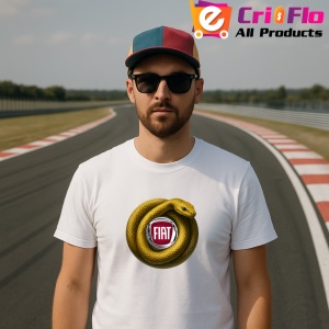Tricou Fiat Sarpe Galben Asteptand Sa Atace | Unisex Dama si Barbat - Img 2