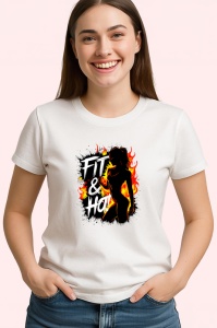Tricou Fit And Hot Contur Femeie Rosu, Copii | Dama | Barbat - Img 3