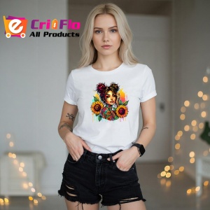 Tricou floral tattoo girl sunflower pop, fata tatuata cu accent floarea soarelui, Copii | Dama | Barbat - Img 10