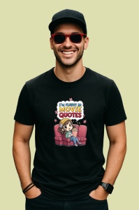 Tricou Fluent In Movie Quotes Fata Canapea, Copii | Dama | Barbat, culoare negru - Img 2