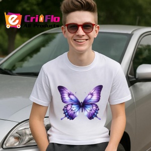 Tricou Fluture mov pastel cu aripi delicate si simetrice Copii | Dama | Barbat Barbat - Img 8