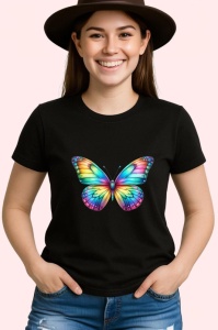 Tricou Fluture multicolor cu efect gradient in tonuri neon Copii | Dama | Barbat Barbat - Img 7