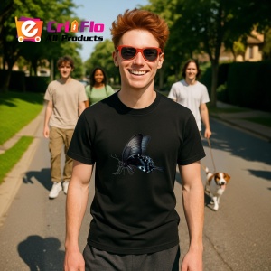 Tricou Fluture negru elegant in zbor simplu si rafinat Copii | Dama | Barbat Barbat - Img 16