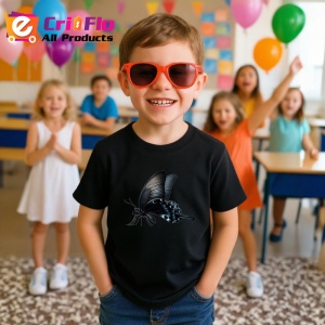 Tricou Fluture negru elegant in zbor simplu si rafinat Copii | Dama | Barbat Barbat - Img 20