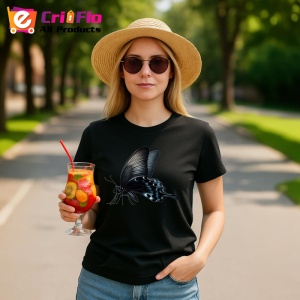 Tricou Fluture negru elegant in zbor simplu si rafinat Copii | Dama | Barbat Barbat - Img 22