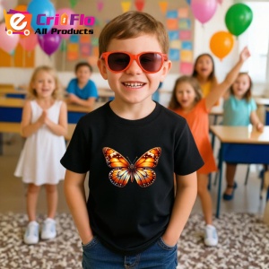 Tricou Fluture portocaliu intens in zbor design vibrant Copii | Dama | Barbat Barbat - Img 20
