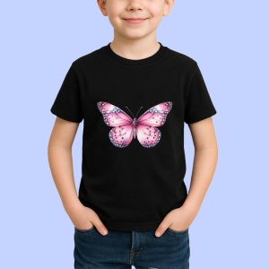 Tricou Fluture roz deschis cu aripi diafane pastel Copii | Dama | Barbat Barbat - Img 6