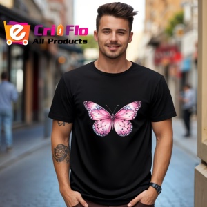Tricou Fluture roz deschis cu aripi diafane pastel Copii | Dama | Barbat Barbat - Img 17